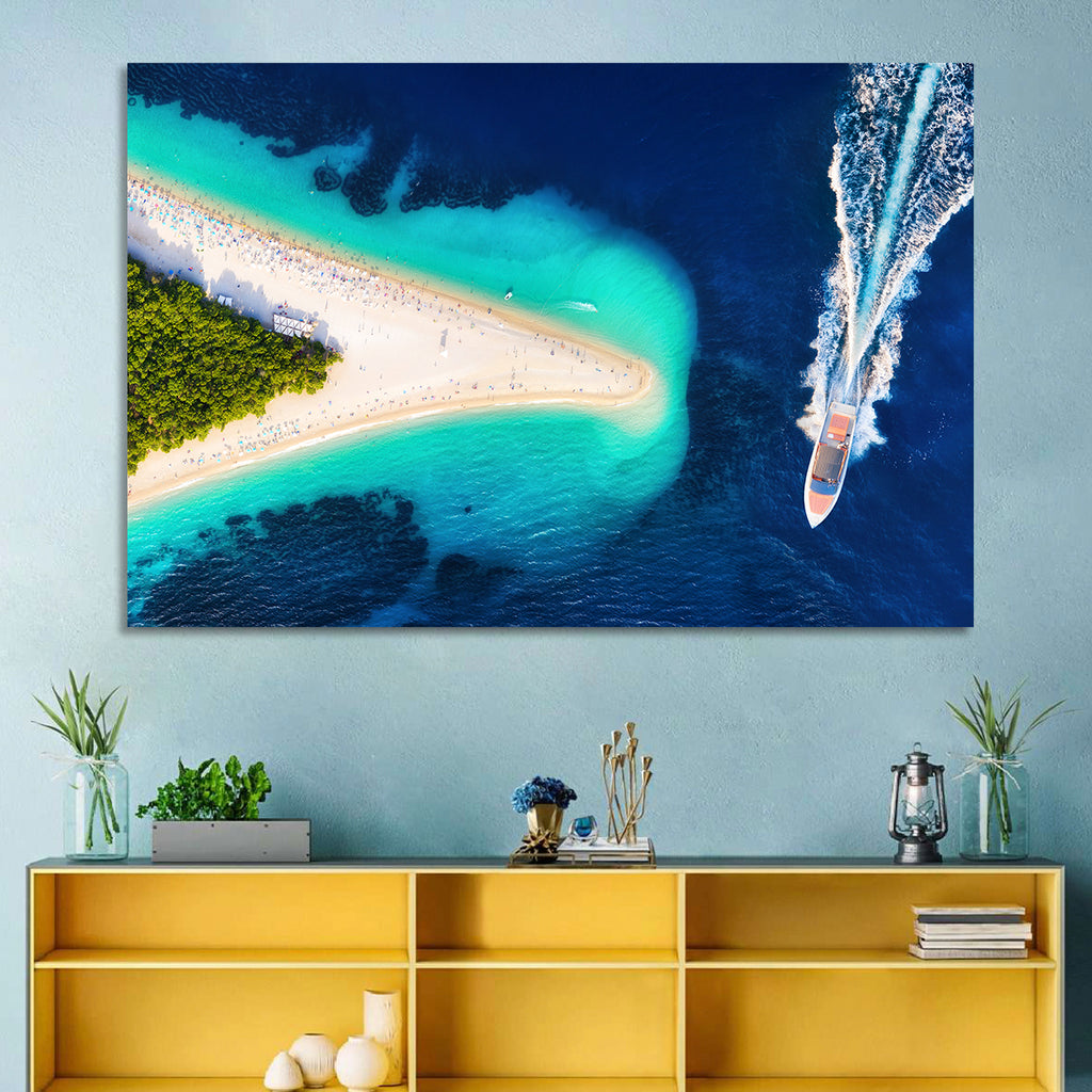 Zlatni Rat Beach Aerial, Bol Croatia Wall Art