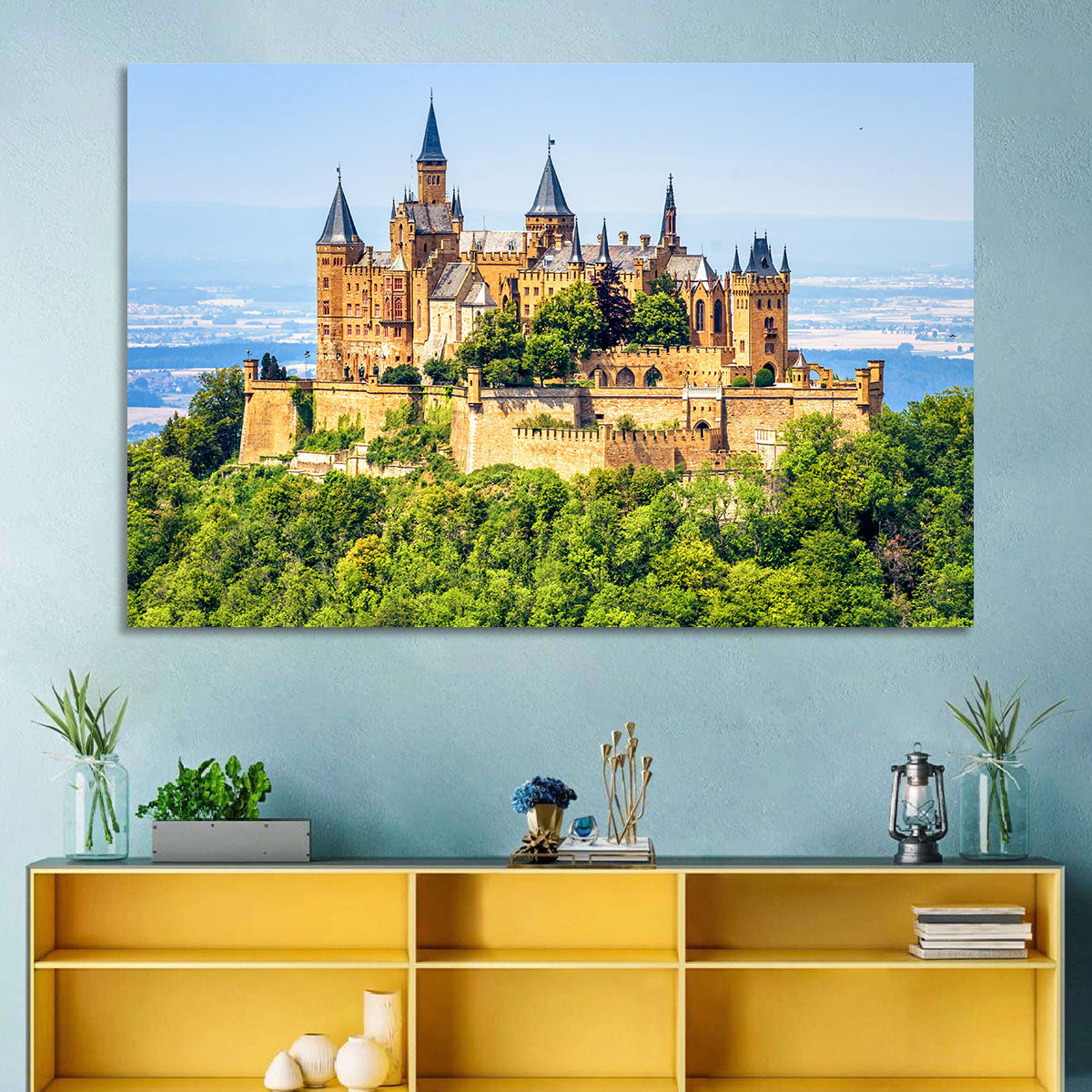 Hohenzollern Castle Wall Art in a room, landscape