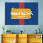 Keystone State Map Graphic Wall Art