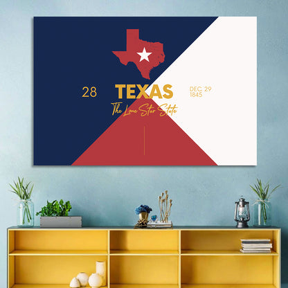 Texas State Map Wall Art