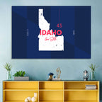 Idaho Gem State Map Wall Art