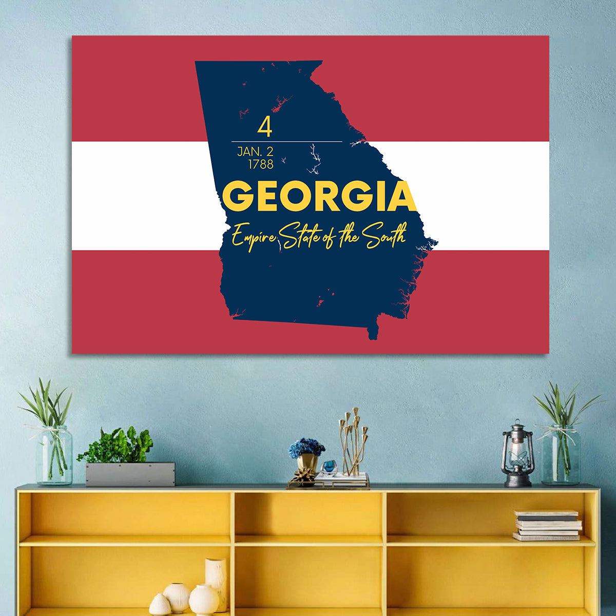 Georgia Silhouette Map Wall Art
