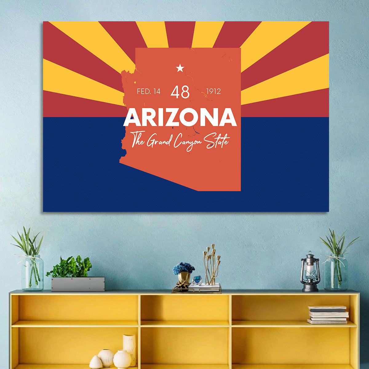 Arizona Sunburst Map Wall Art