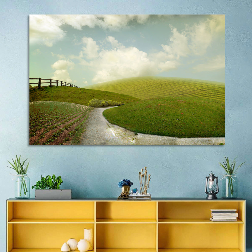 Winding Road Through Rolling Hills Wall Art
