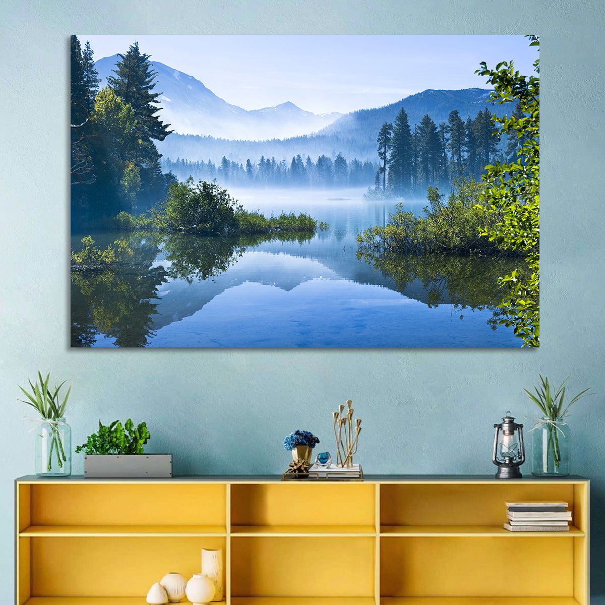 Lassen Morning Reflection Wall Art in a room, landscape