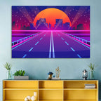 Dusk Highway Cityscape Wall Art