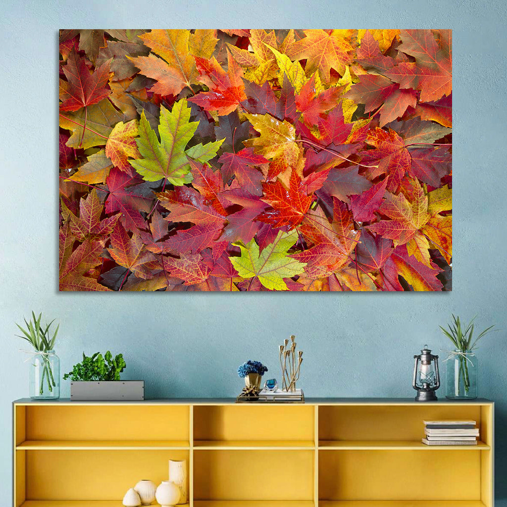 Autumn Maple Leaves Close-up Wall Art