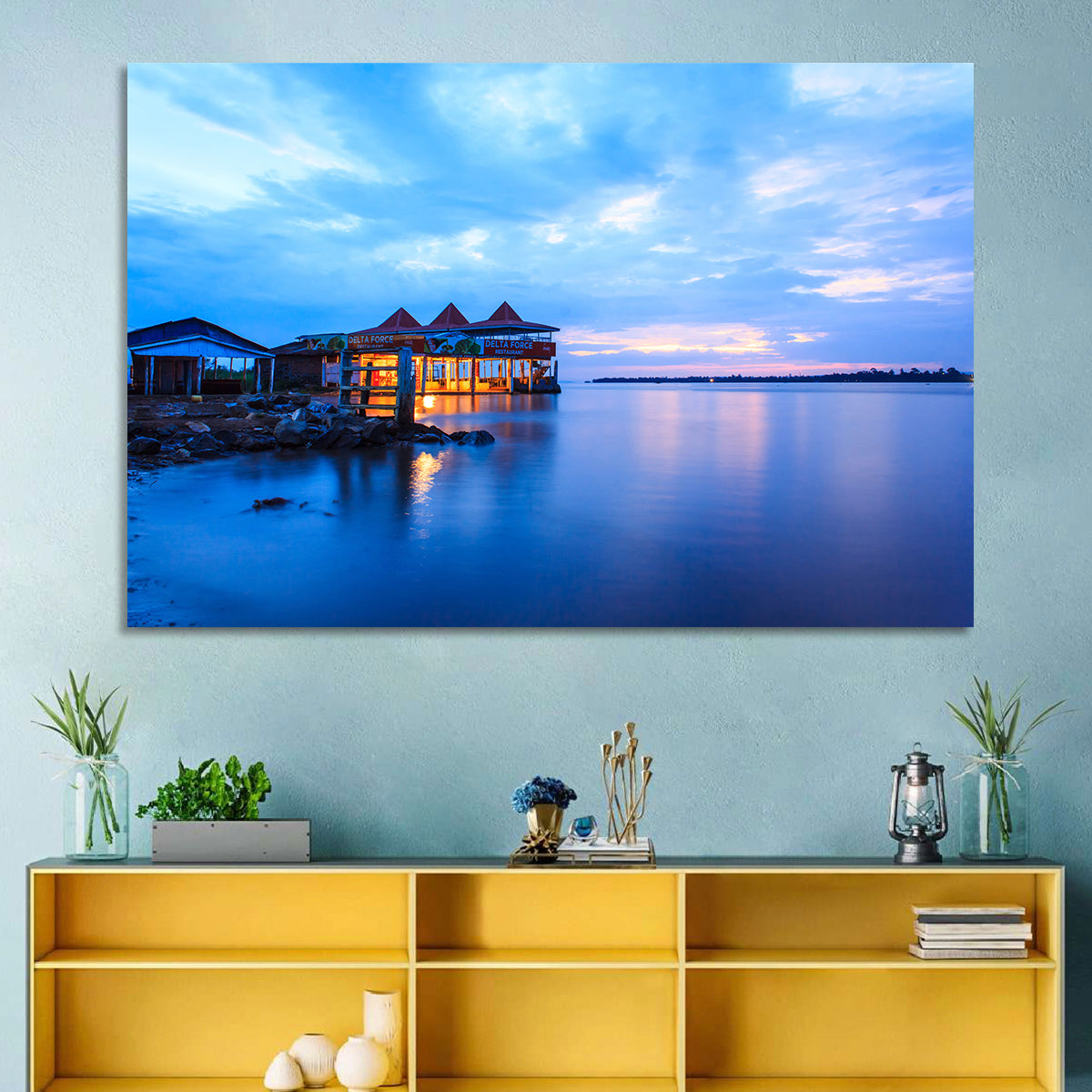 Twilight Restaurant on Lake Victoria Wall Art in a room, landscape