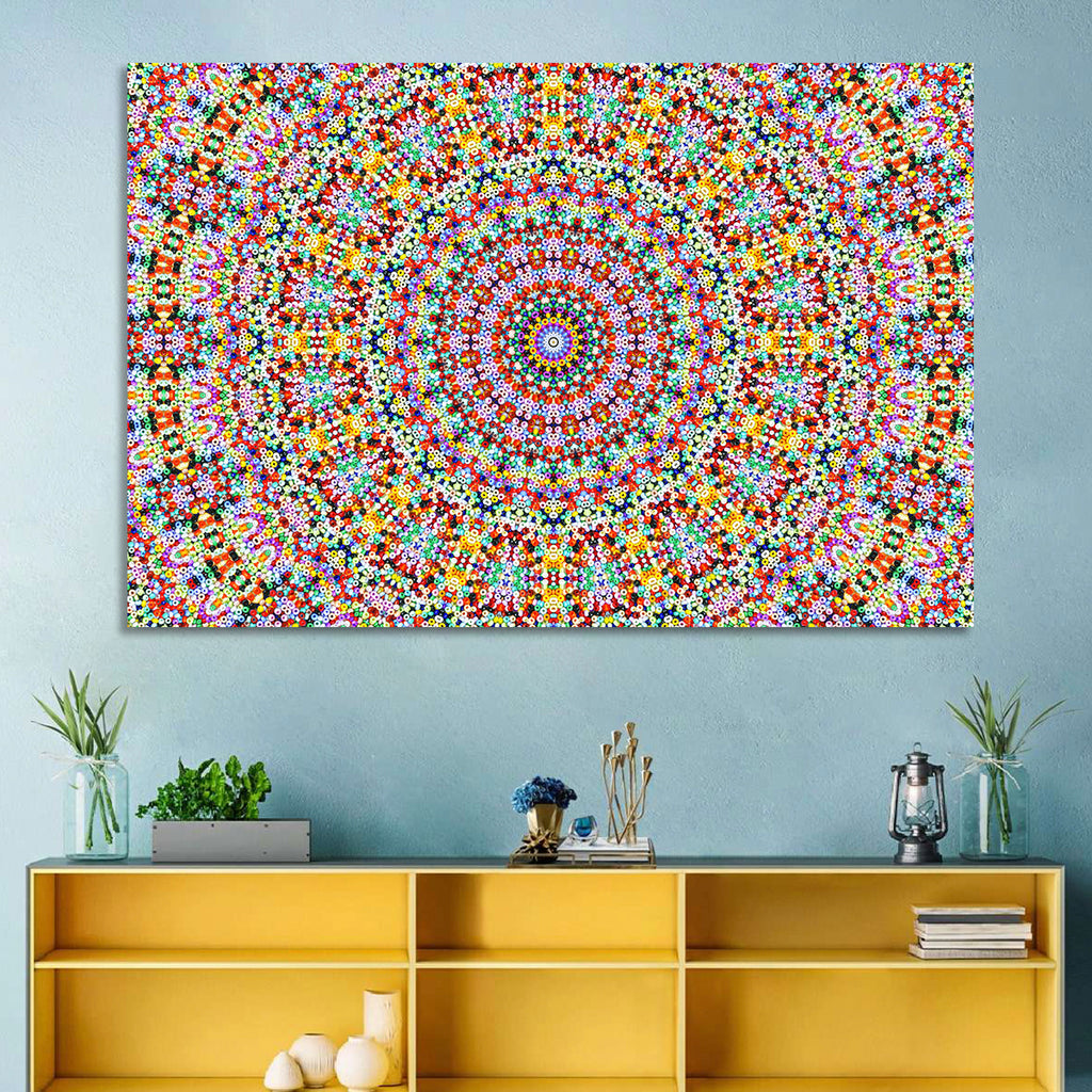 Beaded Kaleidoscope Mandala Wall Art