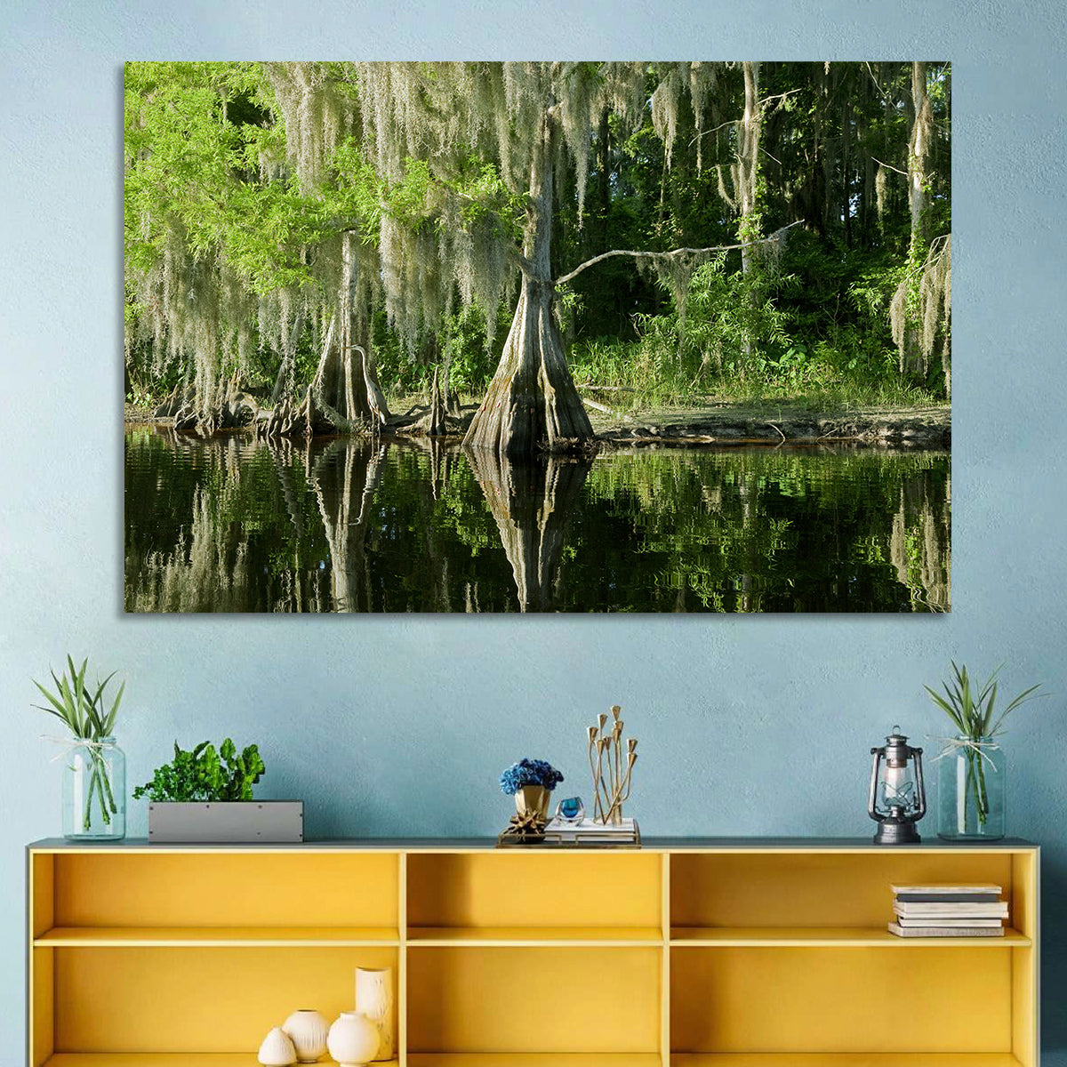 Bald Cypress and Great Blue Heron Wall Art