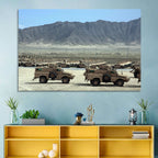 Mrap Vehicles in Desert Landscape Wall Art