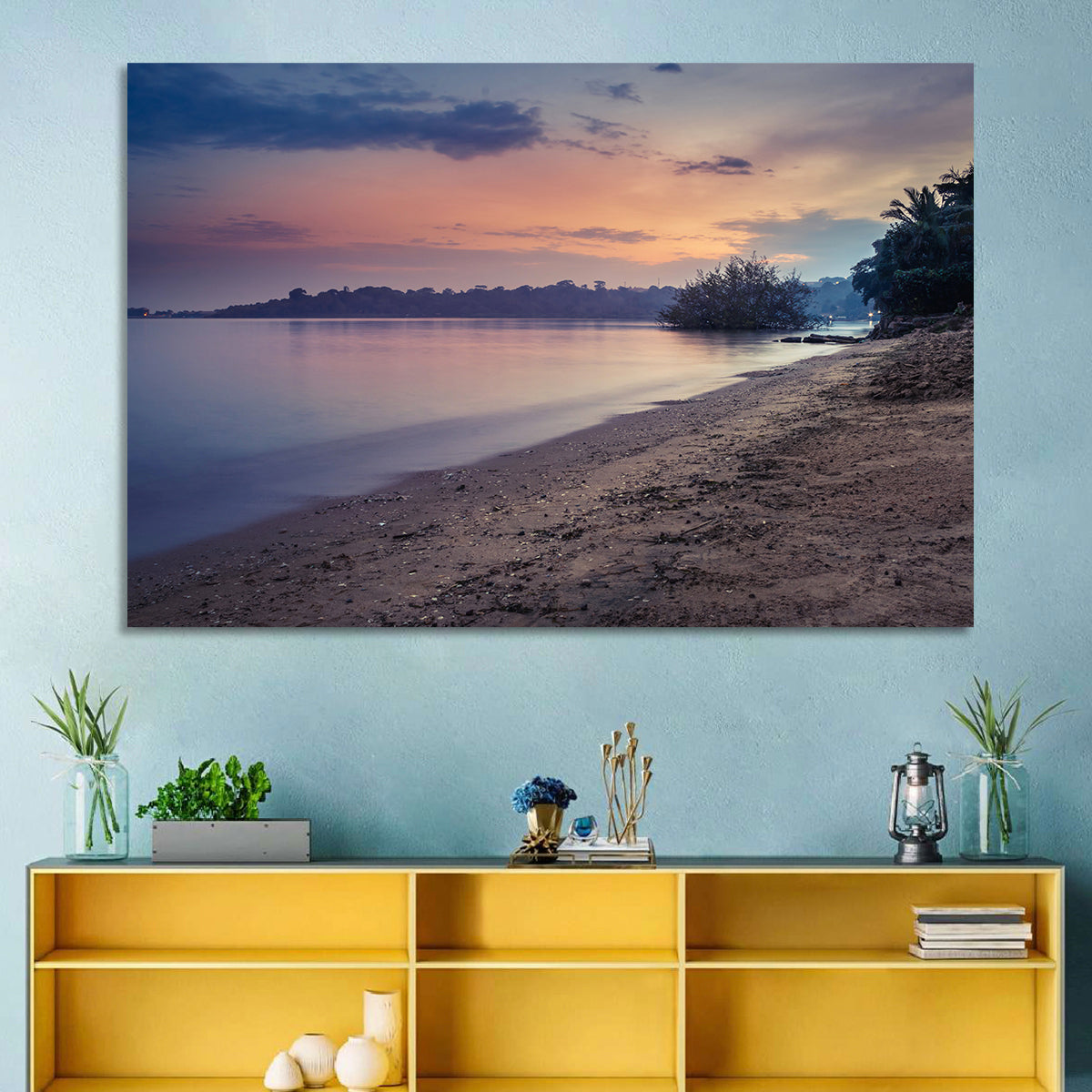 Lake Victoria at Dusk Wall Art in a room, landscape