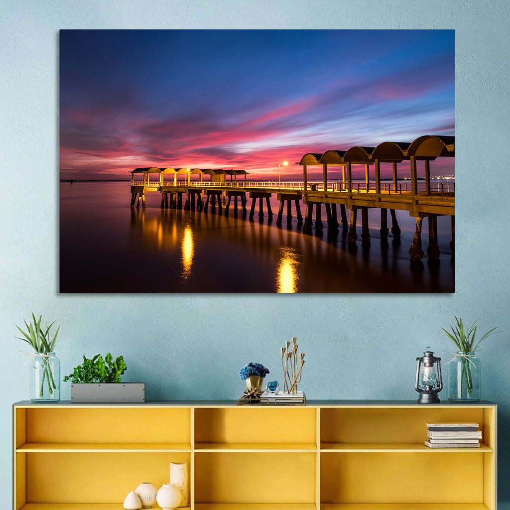 Twilight on Jekyll Island Pier Wall Art
