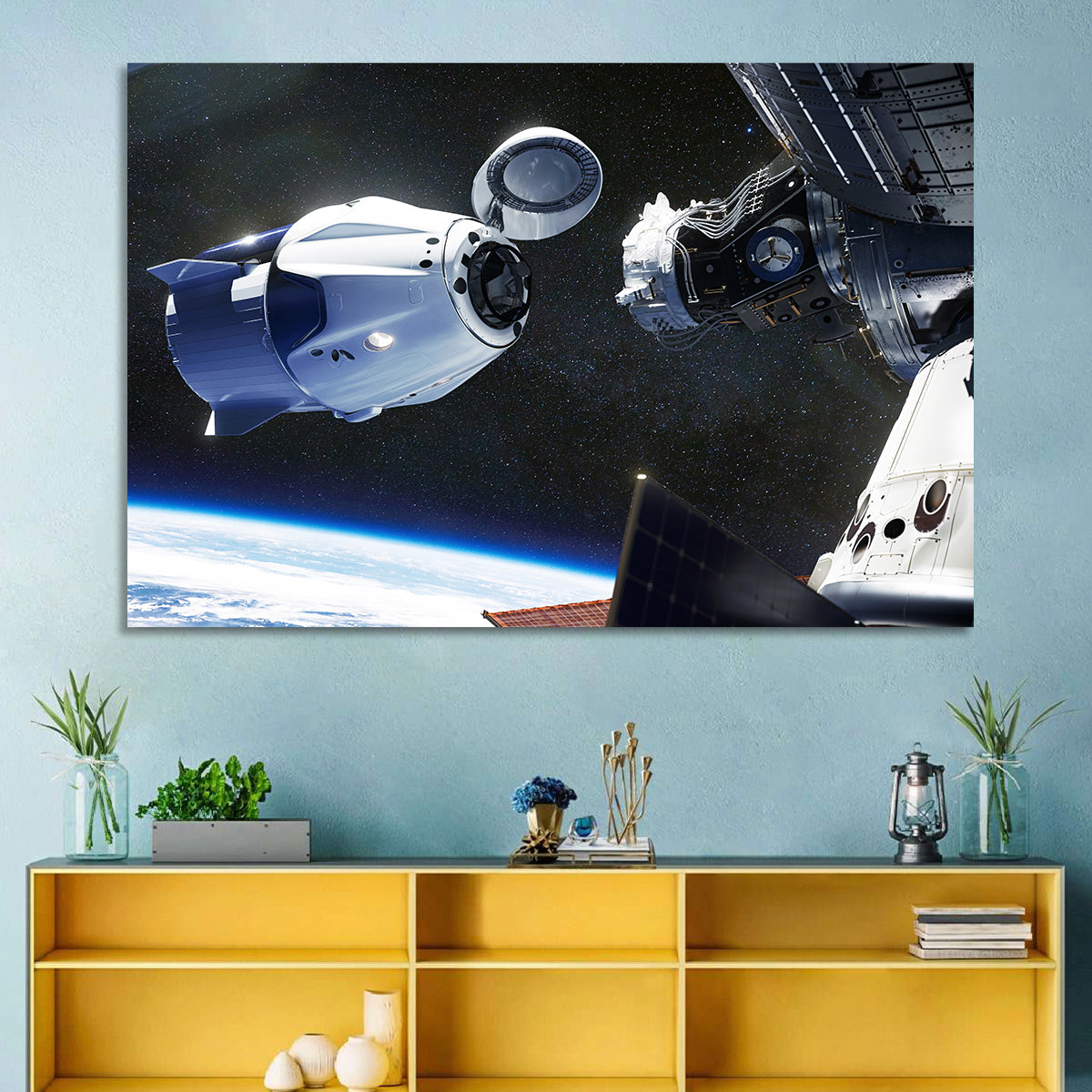 Crew Dragon Docking with Iss Wall Art