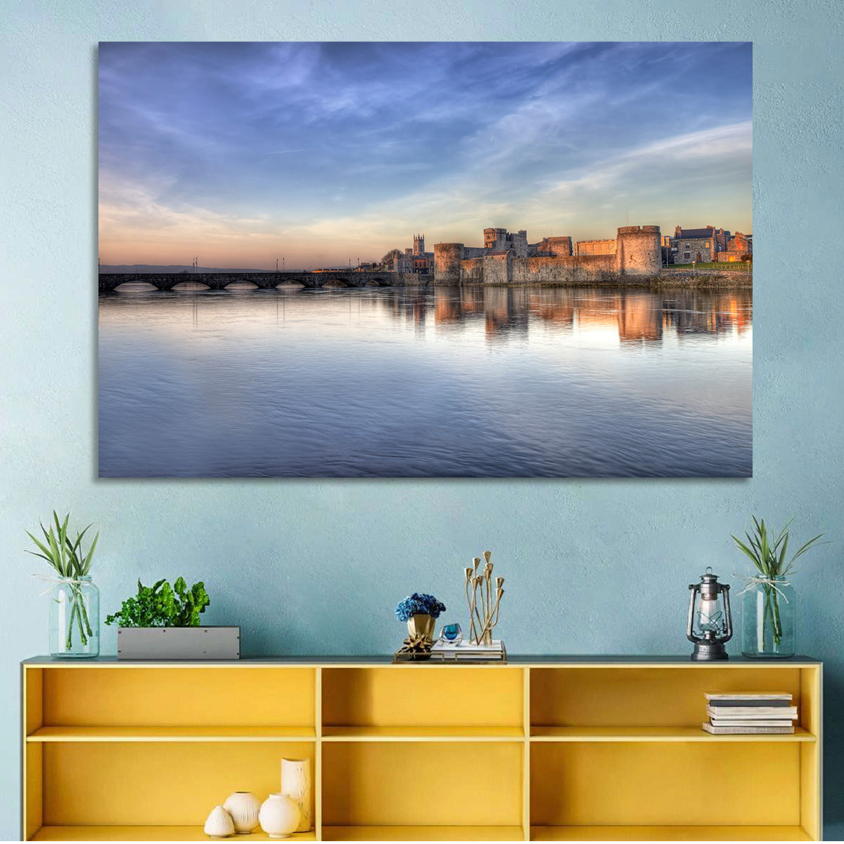 King John's Castle at Sunset Wall Art in a room, landscape