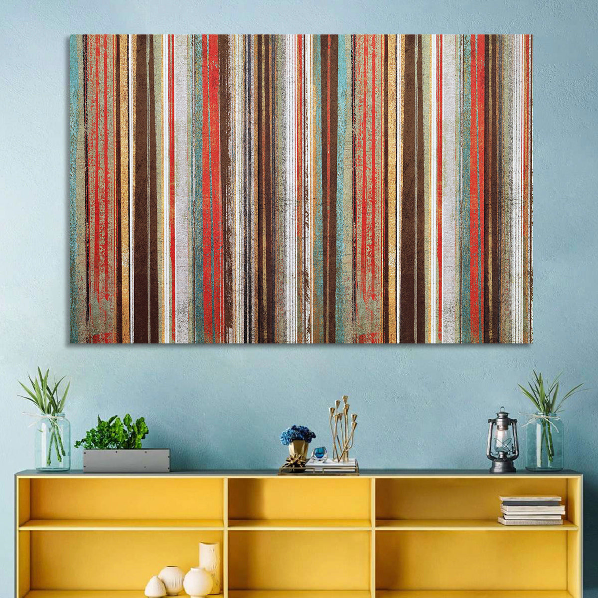 Layered Stripes Wall Art in a room, landscape