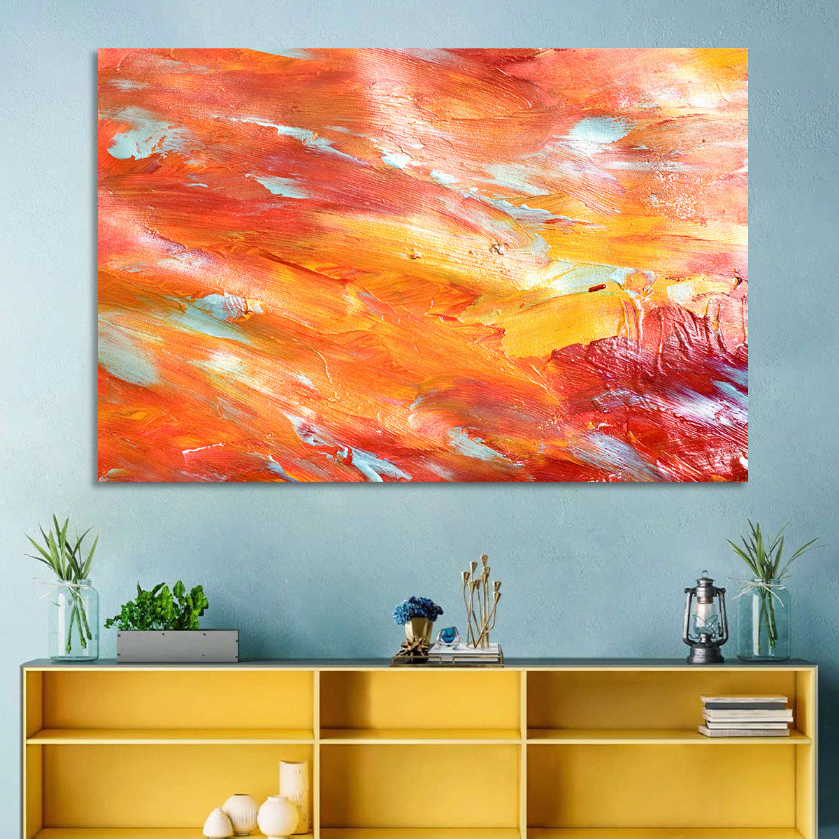 Sunfire Impasto Abstract Wall Art