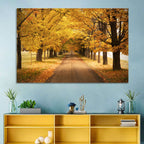 Golden Autumn Road Wall Art