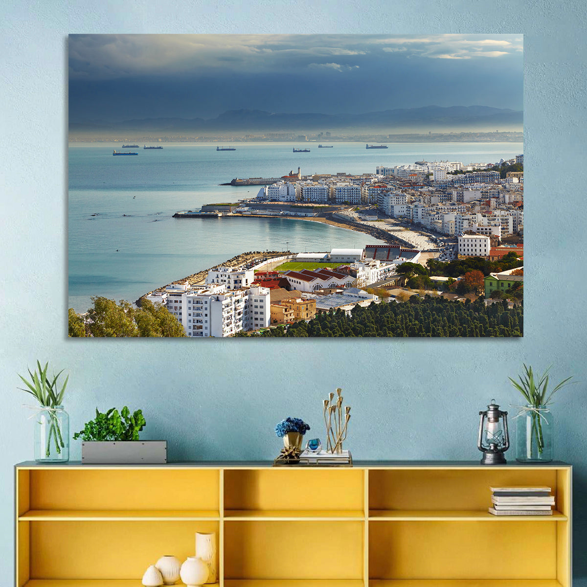 Bab El Oued Bay, Algiers Wall Art in a room, landscape