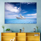 Furled Sails Over Turquoise Water Wall Art