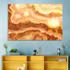 Golden Agate Stone Abstract Wall Art