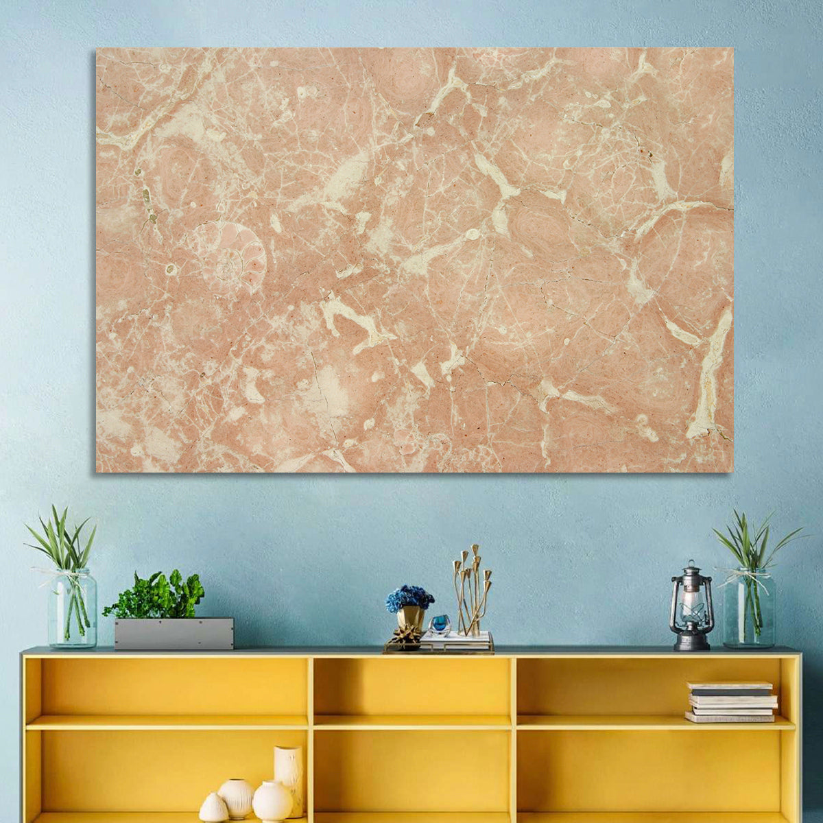 Fossil Veins Marble Study Wall Art in a room, landscape