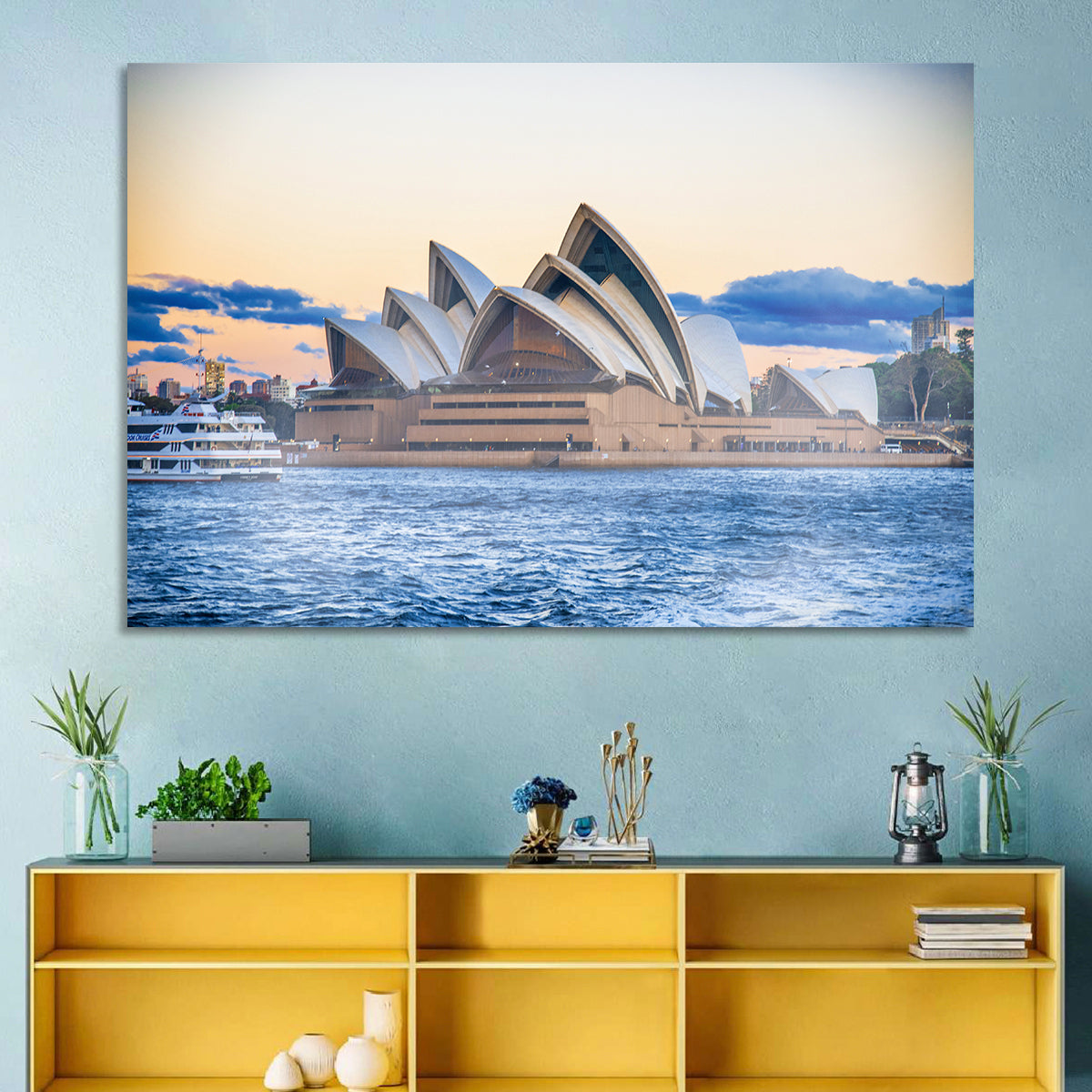 Sydney Opera House at Dusk Wall Art in a room, landscape