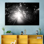 Foggy Forest Bridge Wall Art
