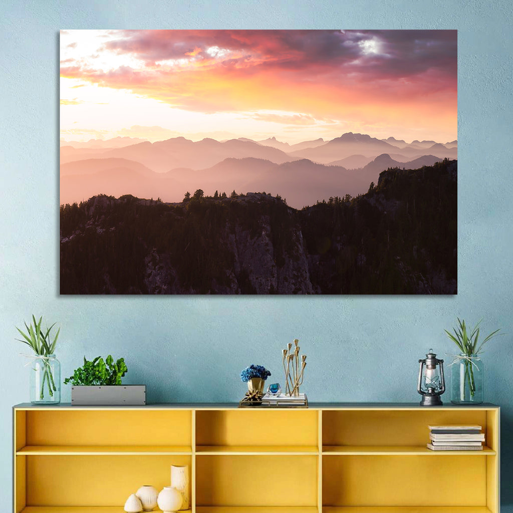 Vancouver Mountains at Sunset Wall Art