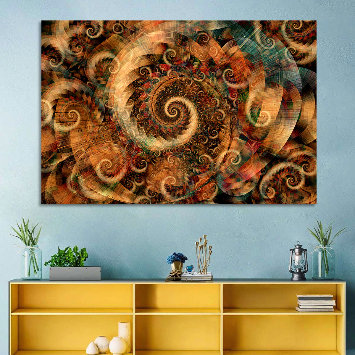 Golden Spiral Fractal Wall Art