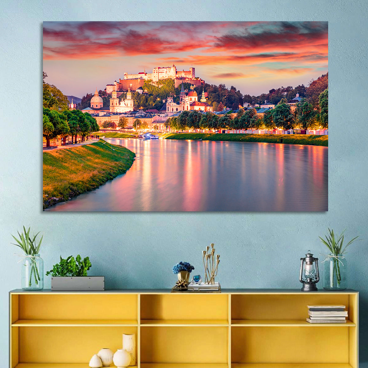 Hohensalzburg Fortress at Sunset Wall Art