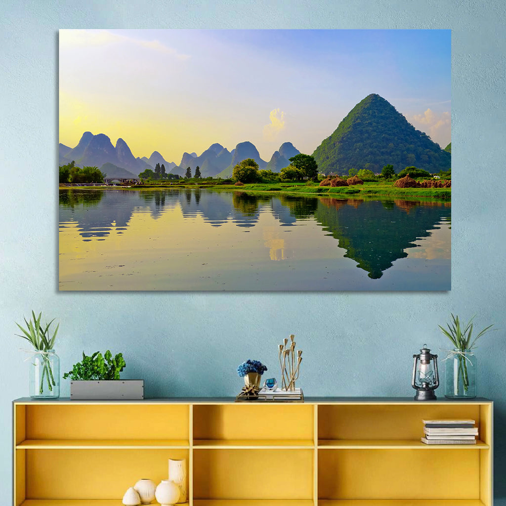 Yangshuo Reflection on Li River Wall Art
