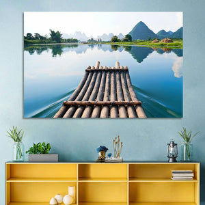 Li River Raft Wall Art