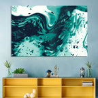 Teal Wave Abstract Wall Art