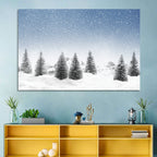 Winter Pine Trees Landscape Wall Art