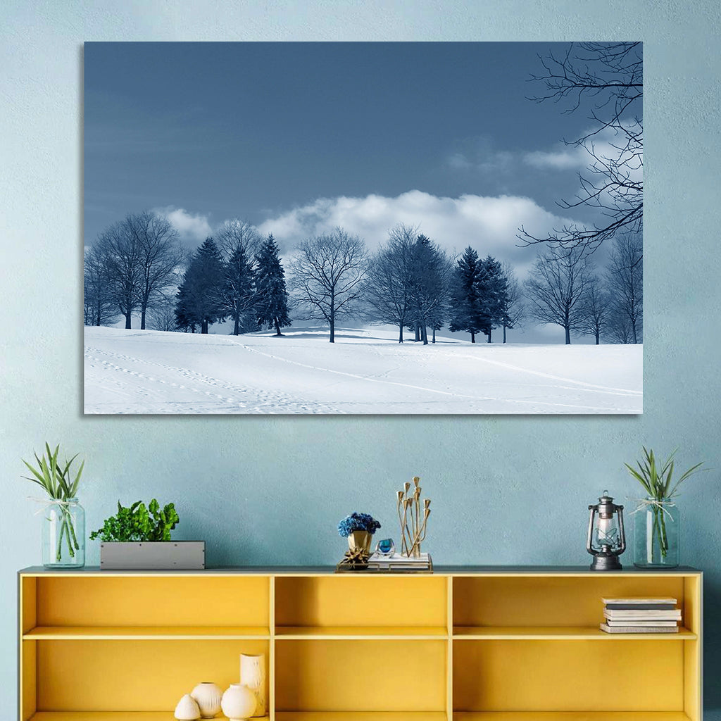 Snowy Field with Tracks Wall Art