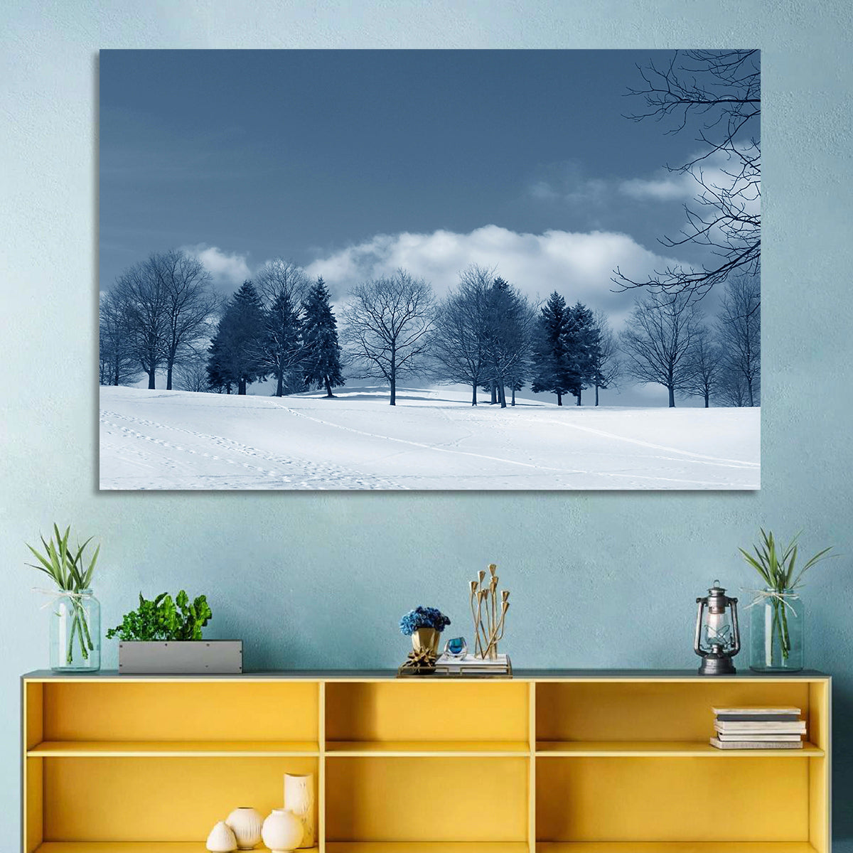 Snowy Field with Tracks Wall Art