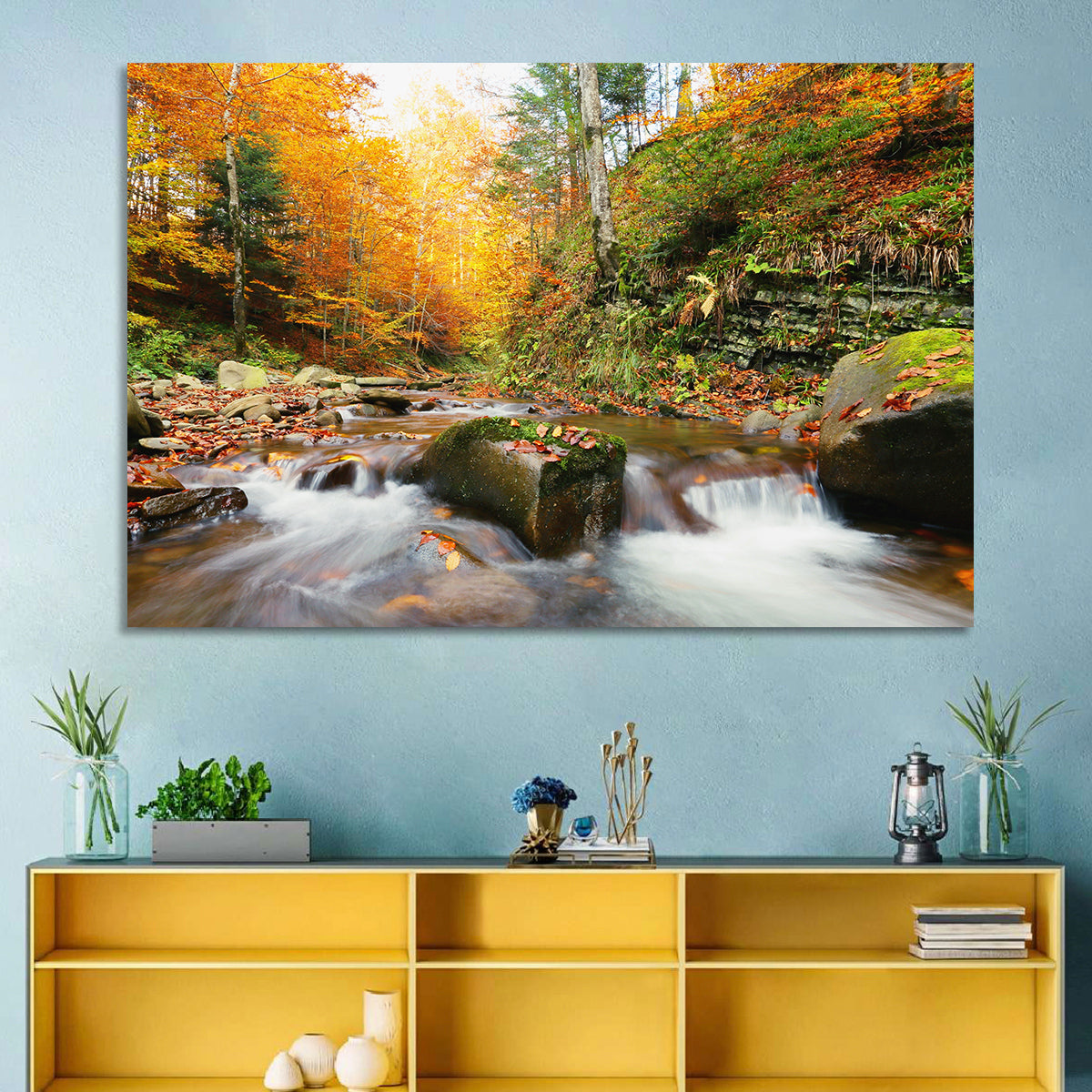 Autumn Forest Stream Wall Art