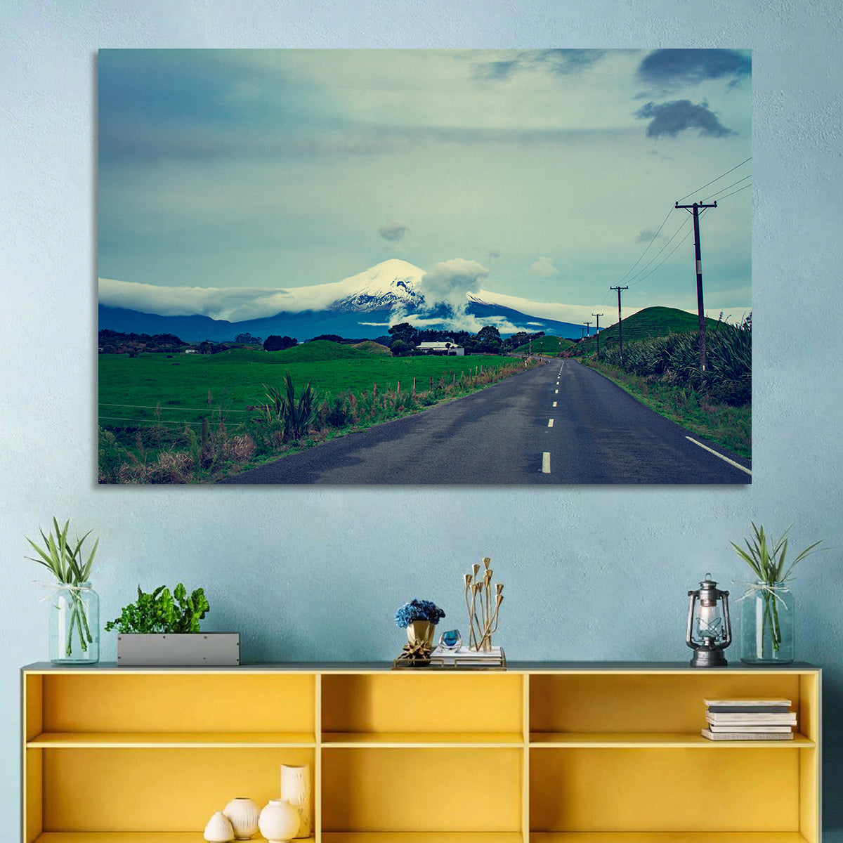 Empty Road to Mount Taranaki Wall Art