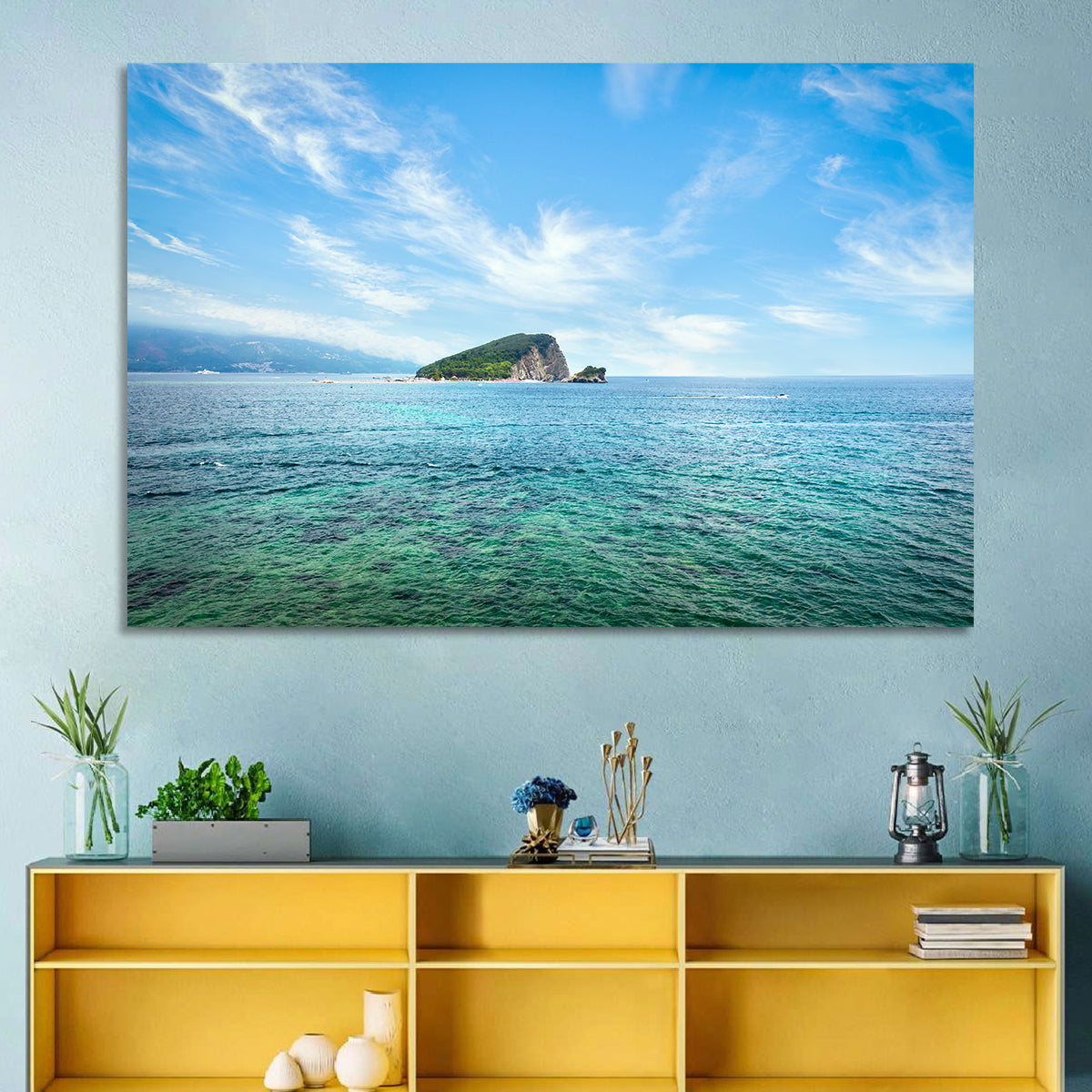 Sveti Nikola Island, Budva Wall Art in a room, landscape