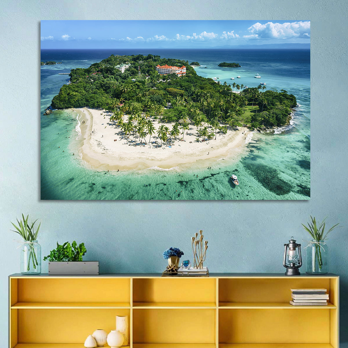 Cayo Levantado Aerial Beach Resort Wall Art