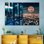 Bangkok Moonlit Skyline Wall Art