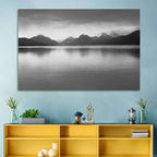Lake Mcdonald Monochrome Reflection Wall Art
