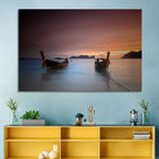 Phi Phi Longtail Boats at Golden Hour Wall Art