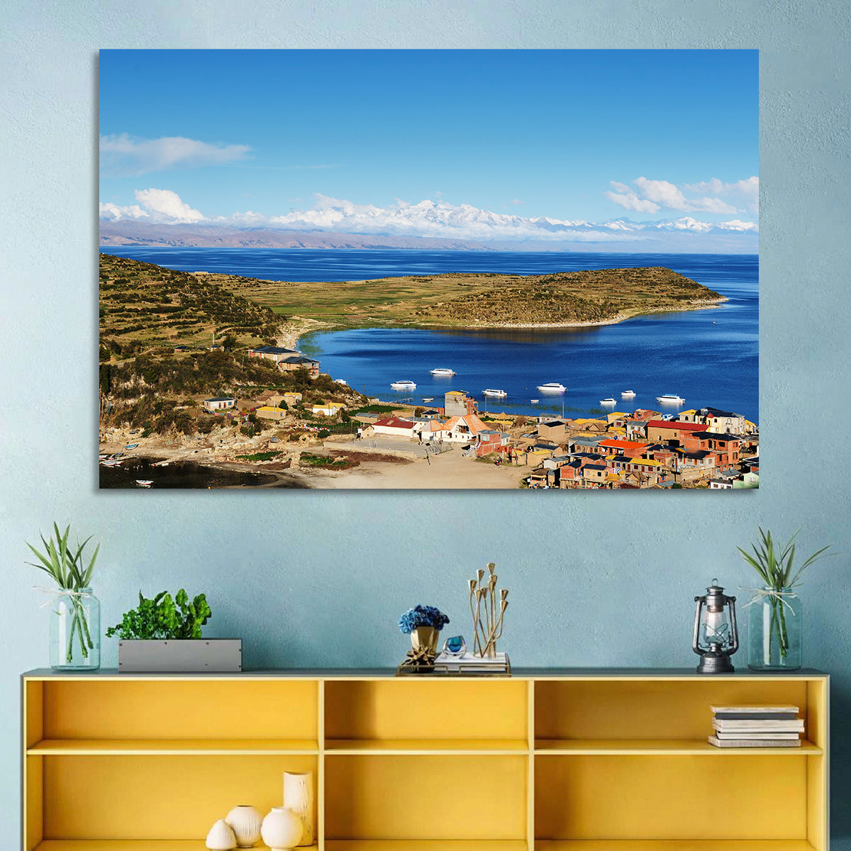 Isla Del Sol Village on Lake Titicaca Wall Art