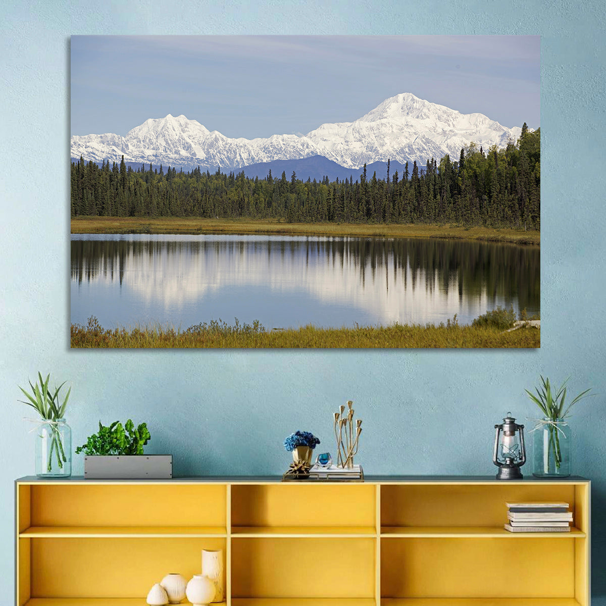 Denali Reflection Wall Art in a room, landscape