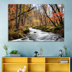 Sunlit Forest Stream Wall Art