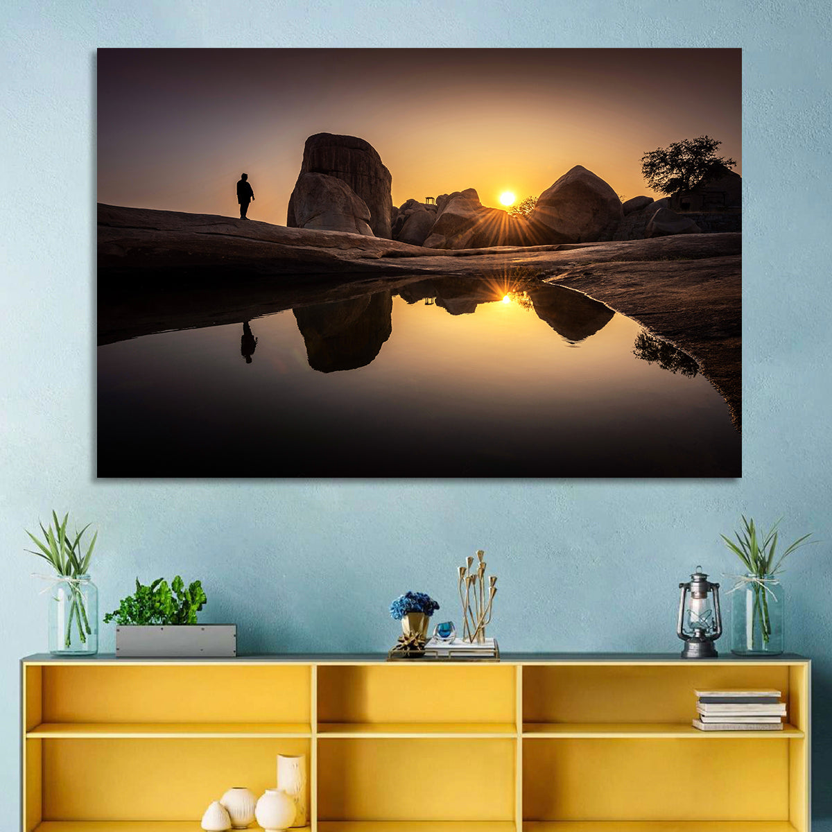 Hemakuta Hill Sunrise Temples Wall Art