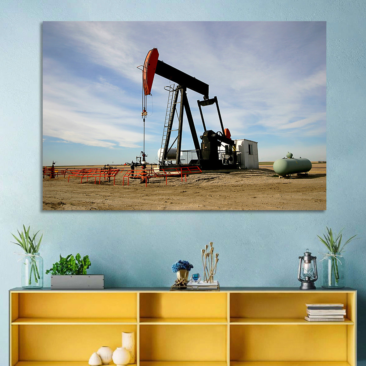 Pump Jack with Storage Tank Wall Art