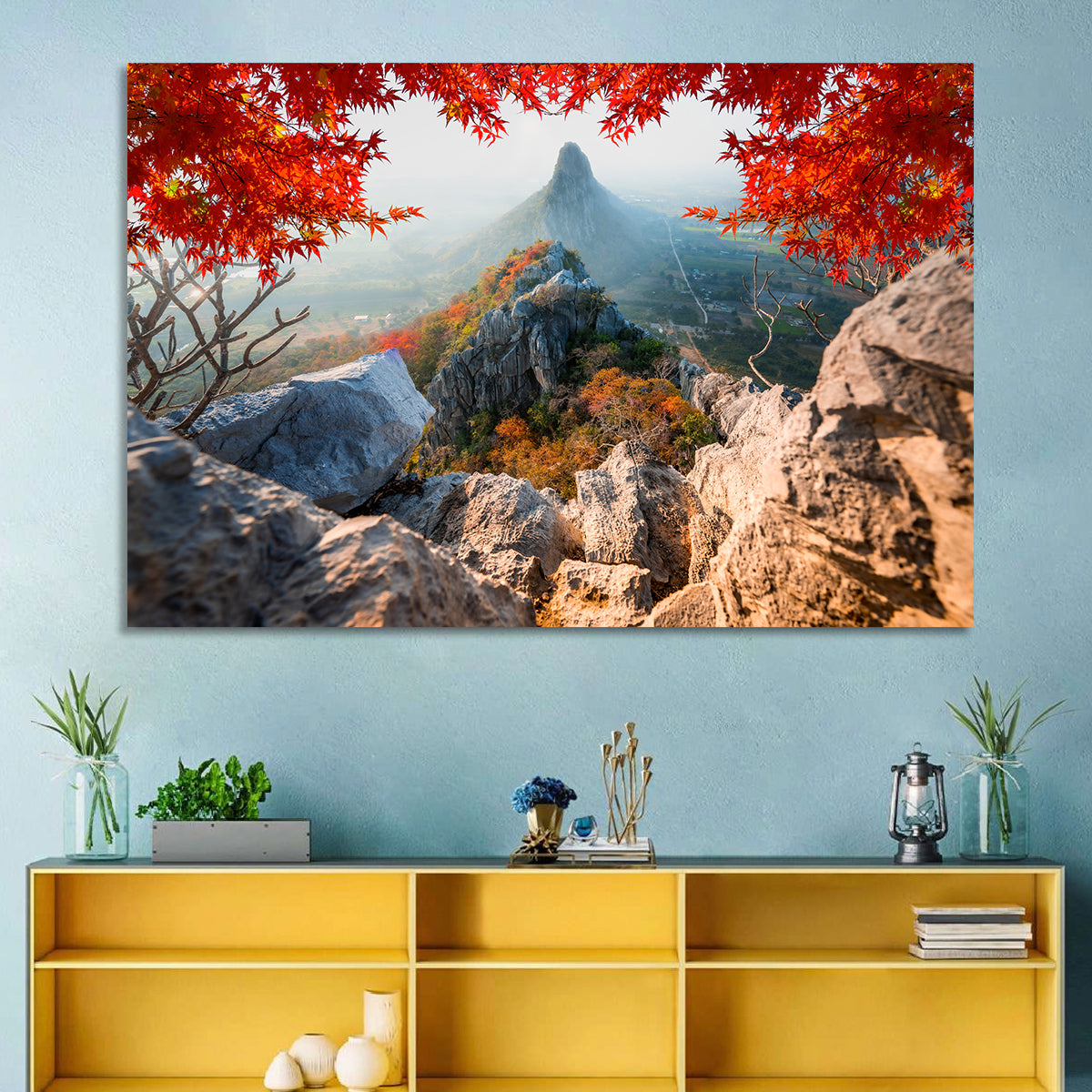 Khao Nor Maple Framed Peak Wall Art in a room, landscape